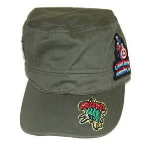 Marvel Boys Army Green Super Hero Patches hat Size: 4-6 yrs